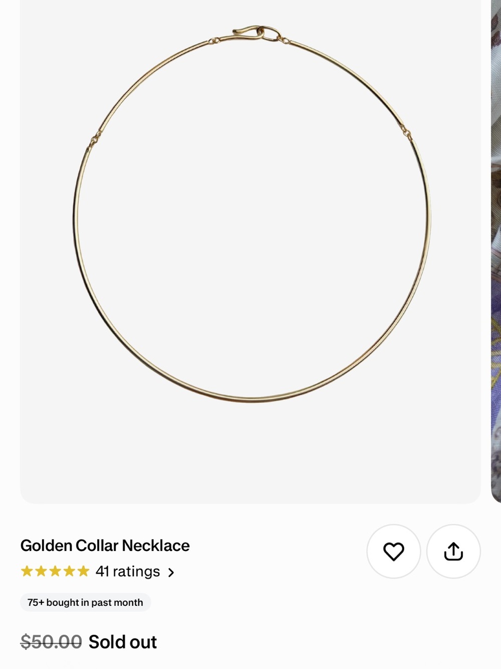 Nicola Bathie Polished Gold Collar Necklace